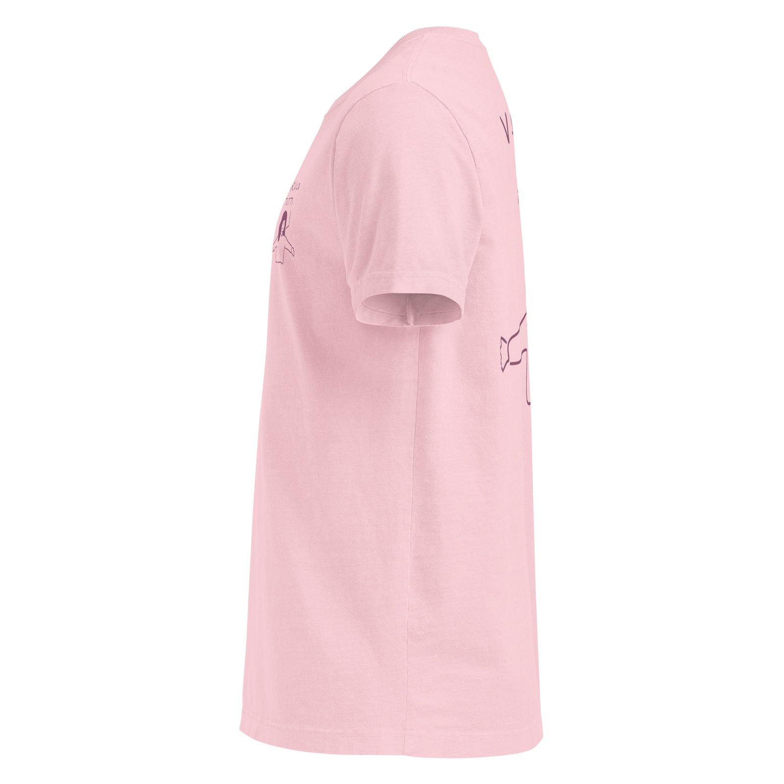 Left side view of the pink oversized Vaffanculo A Tutti Tee